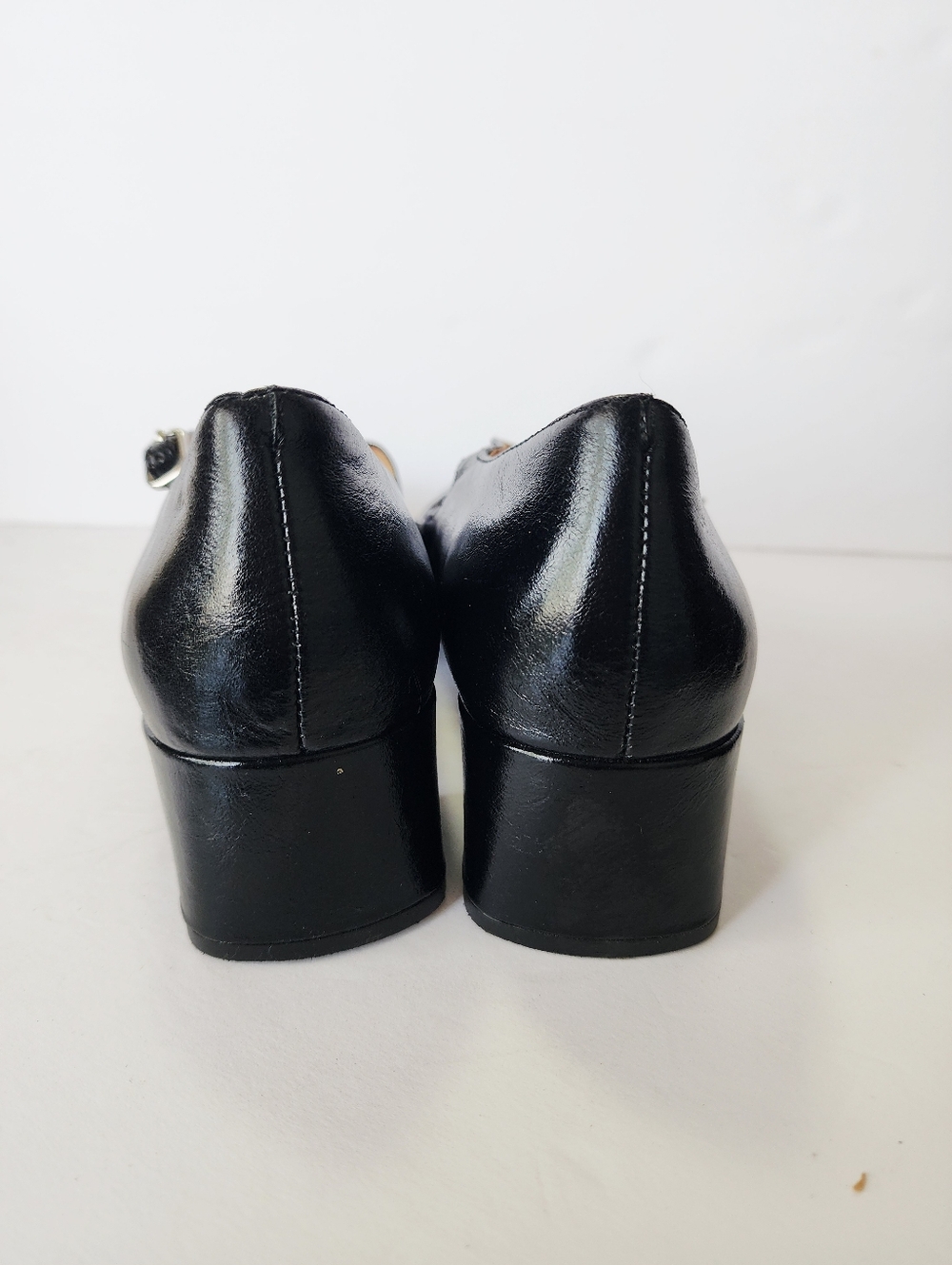 Madewell The Nettie Heeled Mary Jane Black Leather Heels Size 9 - Picture 6 of 9